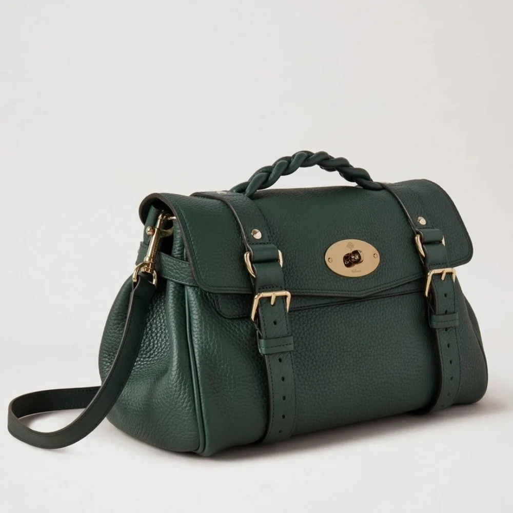 Mulberry 'Alexa' in Mulberry Green Heavy Grain Leather Bag - MSRP $1595 - NWT - Picture 3 of 7